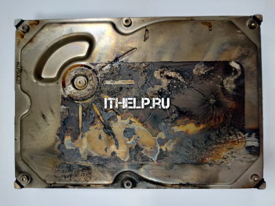 Фото обгоревшего диска Seagate Barracuda из видеорегистратора